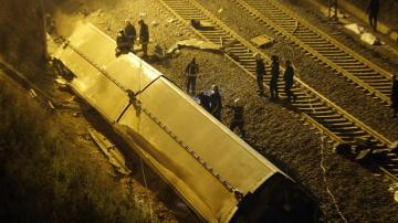 Imagen del accidente de tren en Santiago de Compostela