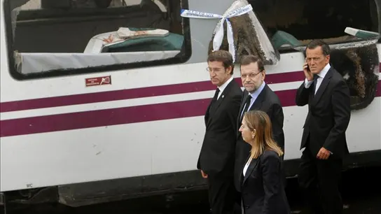 Rajoy en el lugar del accidente Rajoy en el lugar del accidente
