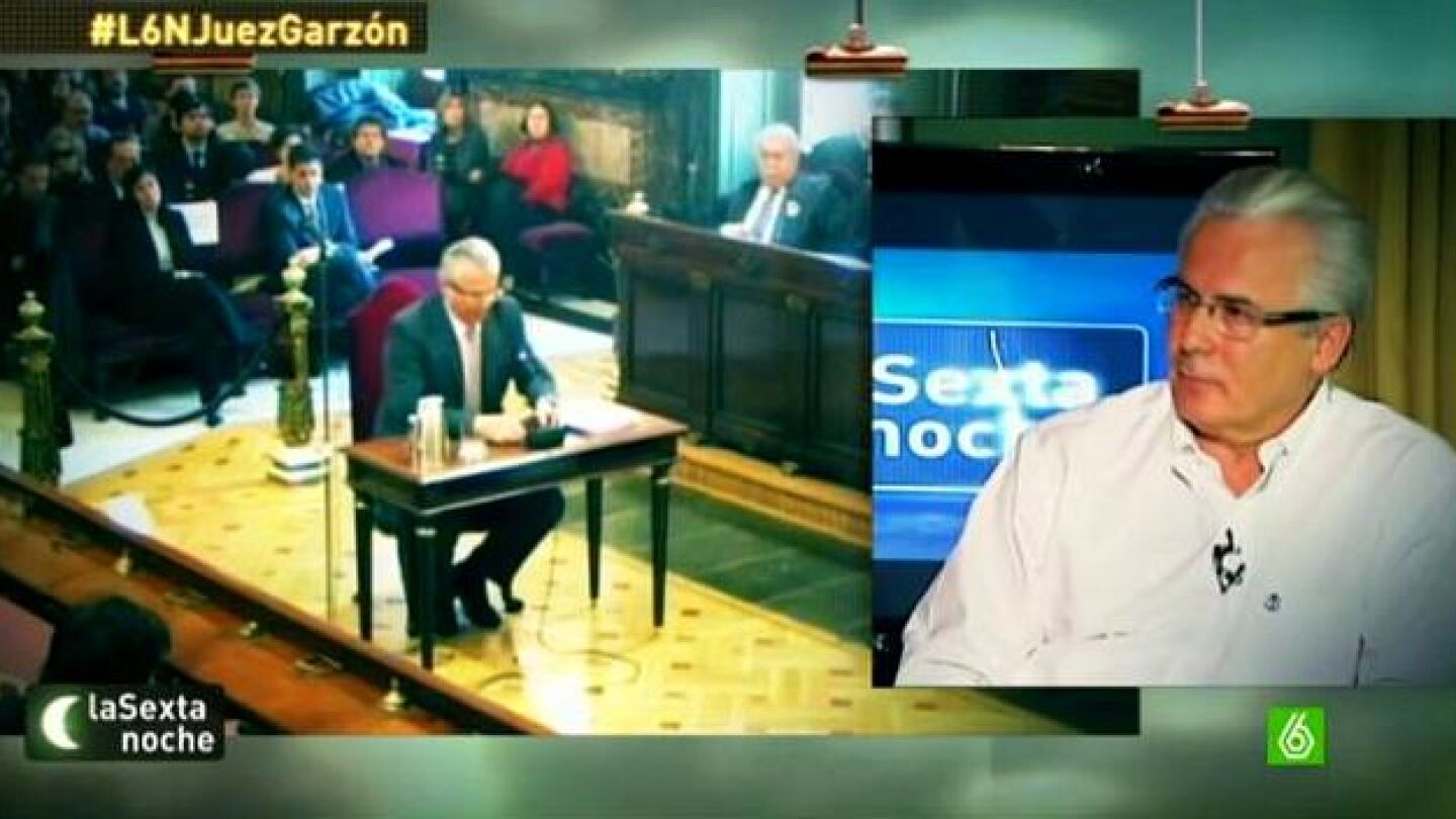 Baltasar Garz&oacute;n entrevistado en laSexta Noche