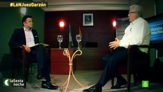 Baltasar Garzón durante la entrevista en laSexta Noche Baltasar Garzón durante la entrevista en laSexta Noche