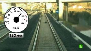 Velocidad del tren accidentado antes de la curva