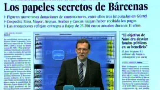 Mariano Rajoy en el montaje del v&iacute;deo del PSOE