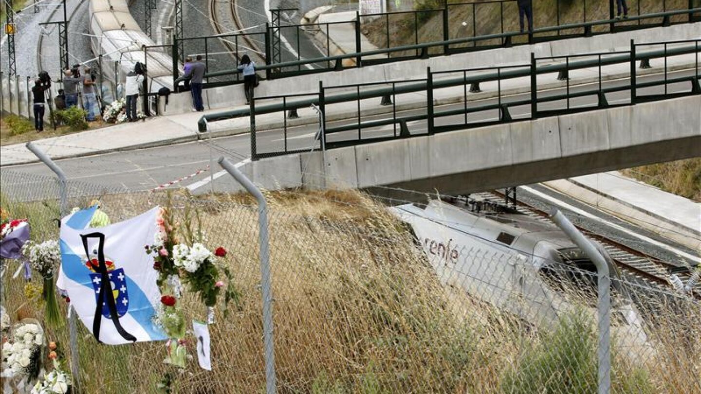 Lugar del accidente de tren en Santiago