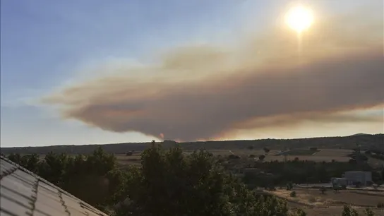 Humo del incendio de Cebreros visto desde la localidad de Villanueva del Pardillo Humo del incendio de Cebreros visto desde la localidad de Villanueva del Pardillo