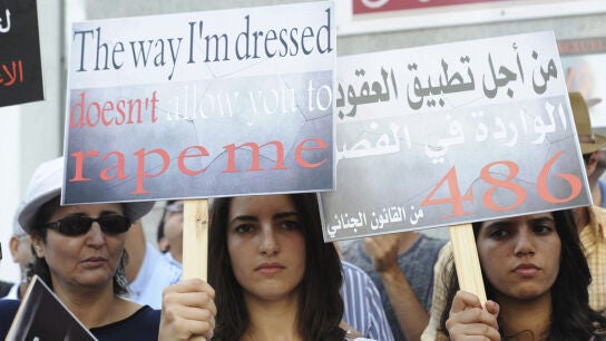 Protesta contra las violaciones en Marruecos