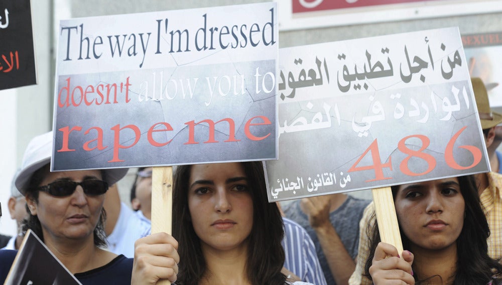 Protesta contra las violaciones en Marruecos