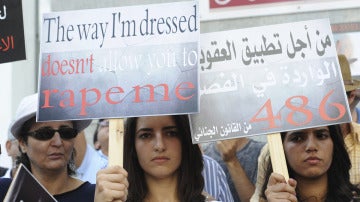 Protesta contra las violaciones en Marruecos