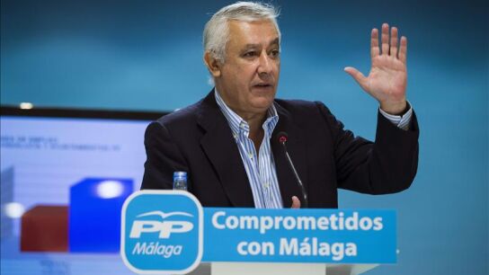 Javier Arenas en un acto electoral en M&aacute;laga