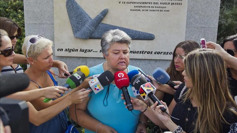 La presidenta de la Asociación de Afectados del Vuelo JK5022, Pilar Vera 