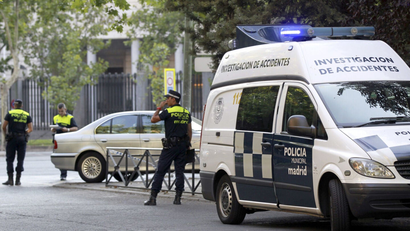 Lugar del accidente de la delegada del Gobierno en Madrid, Cristina Cifuentes.