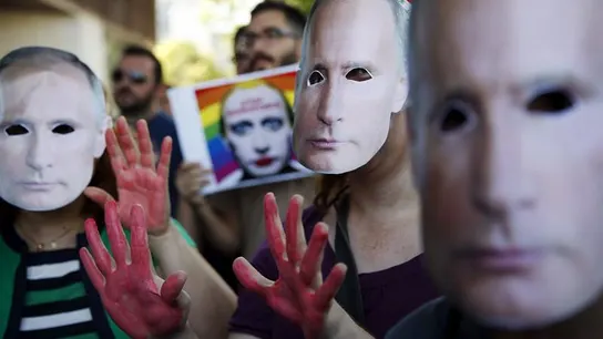 Protestas en Madrid ante la embajada de Rusia Protestas en Madrid ante la embajada de Rusia