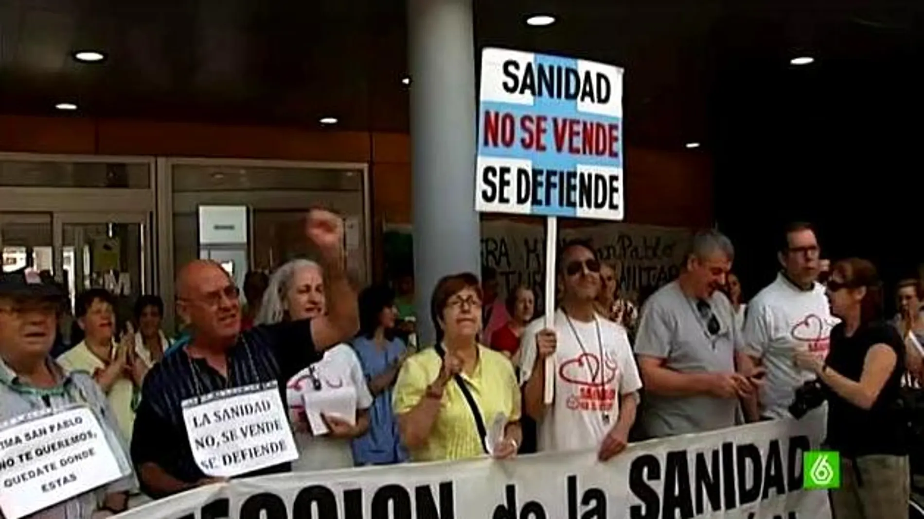 Protestas a favor de la sanidad pública en el Hospital del Tajo de Aranjuez