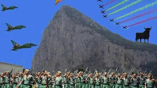 Gibraltar repleto de símbolos españoles Gibraltar repleto de símbolos españoles