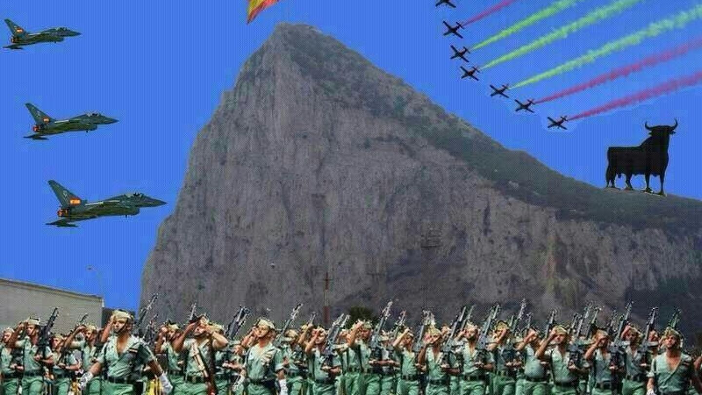 Gibraltar repleto de s&iacute;mbolos espa&ntilde;oles