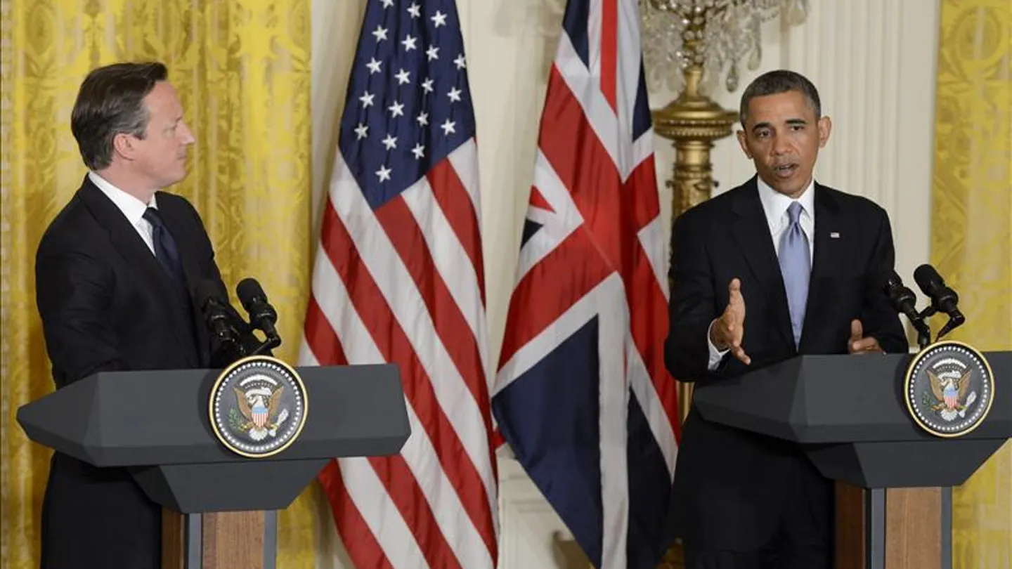 Obama y Cameron durante una rueda de prensa Obama y Cameron durante una rueda de prensa