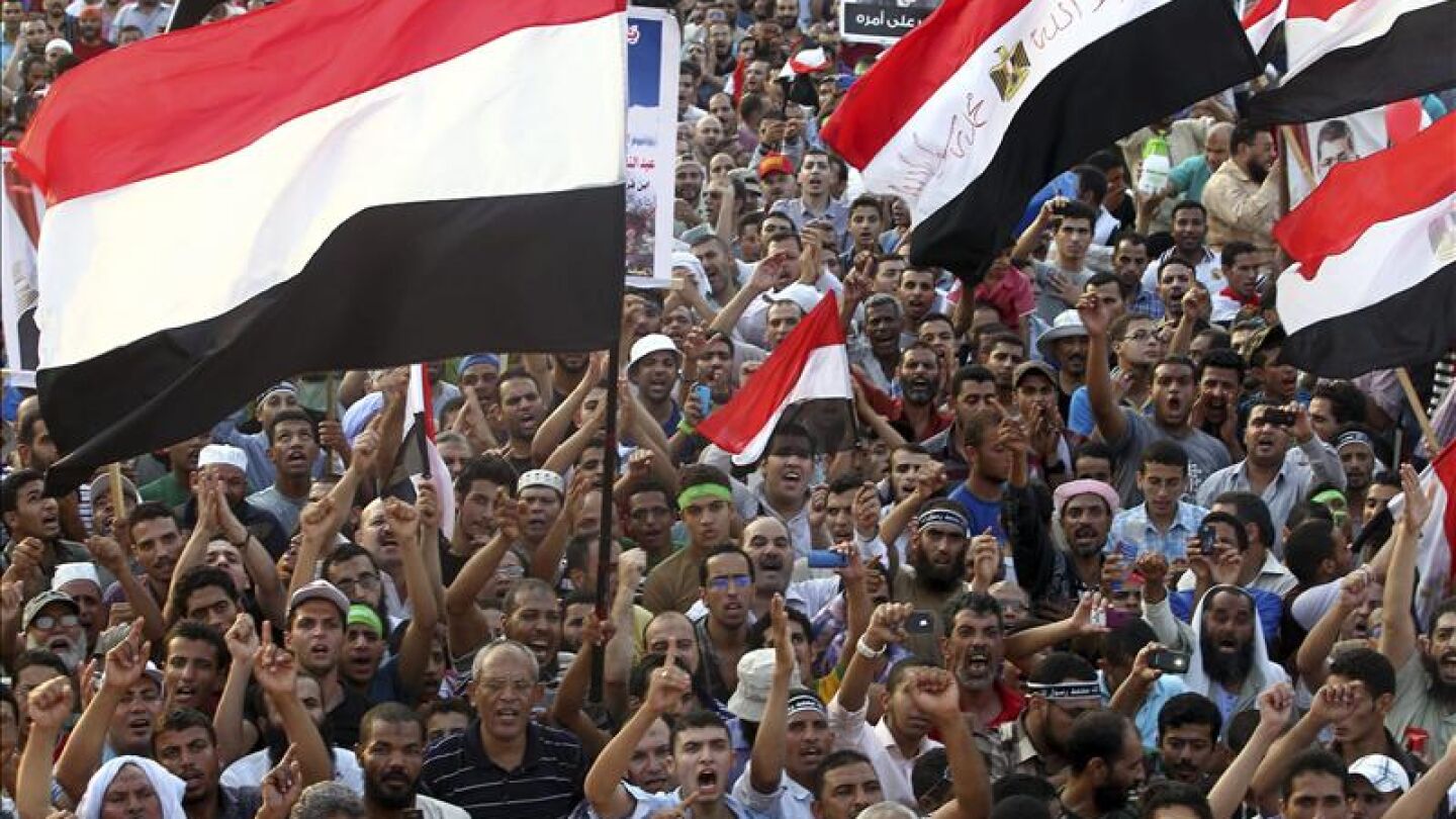 Islamistas partidarios de Mohamed Mursi