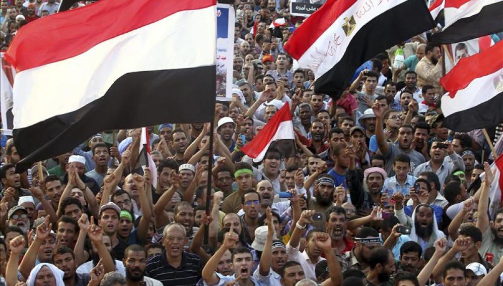 Islamistas partidarios de Mohamed Mursi