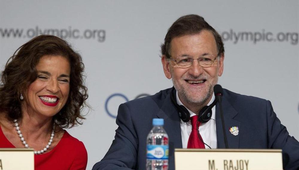 Ana Botella y Mariano Rajoy el día de la eliminación de la candidatura de Madrid 2020