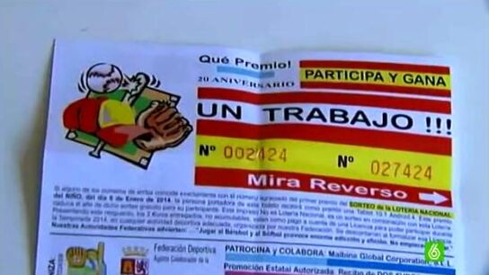 Boleto del sorteo de un puesto de trabajo