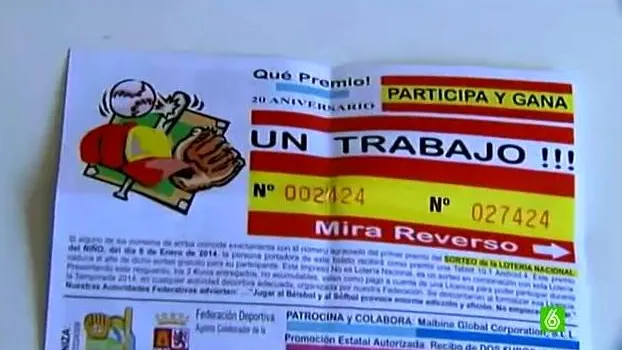 Boleto del sorteo de un puesto de trabajo