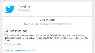App de Twitter en beta