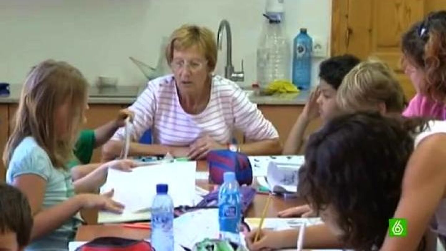 Alumnos en un colegio de Lleida