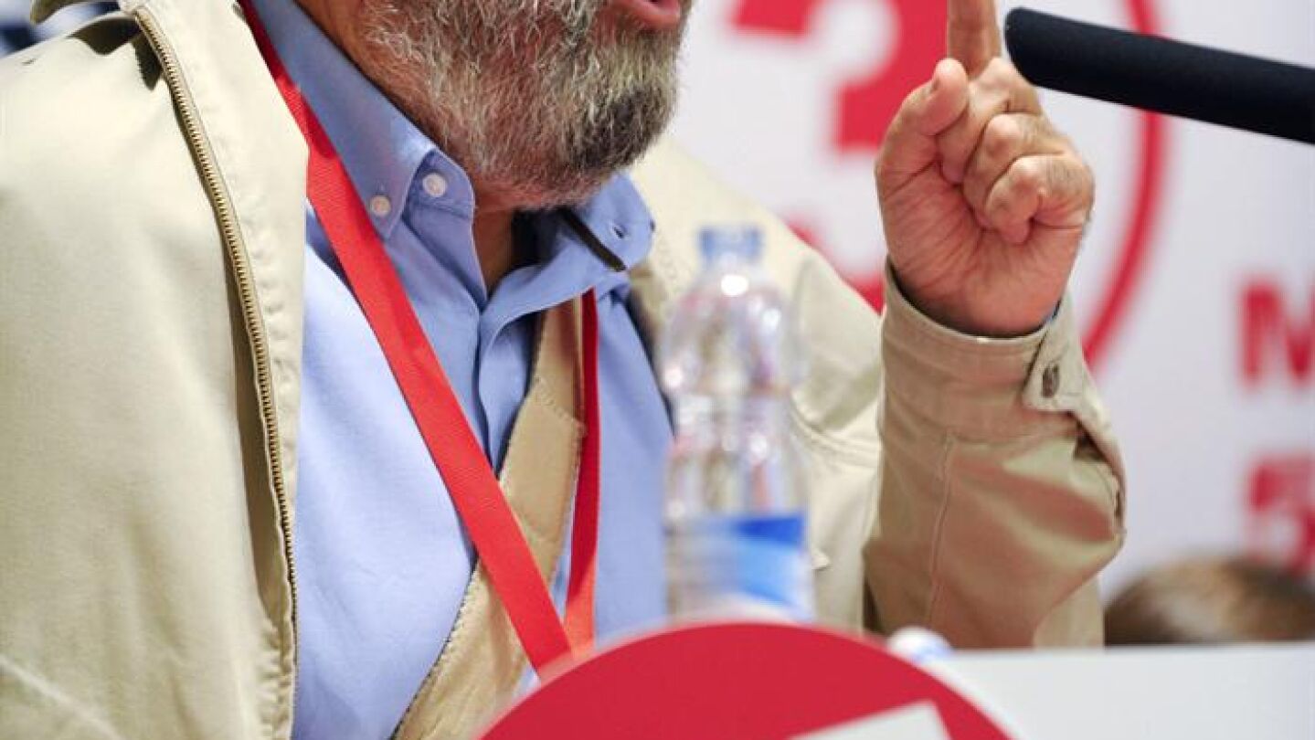 C&aacute;ndido M&eacute;ndez en la clausura del XIII congreso regional de Murcia