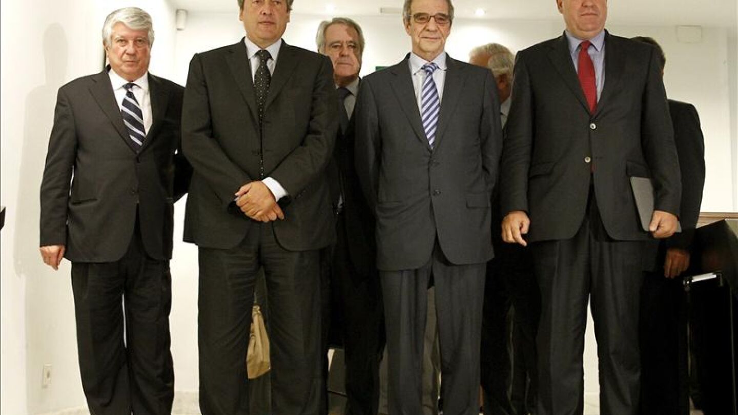 C&eacute;sar Alierta junto al presidente de la CEOE, Juan Rosell