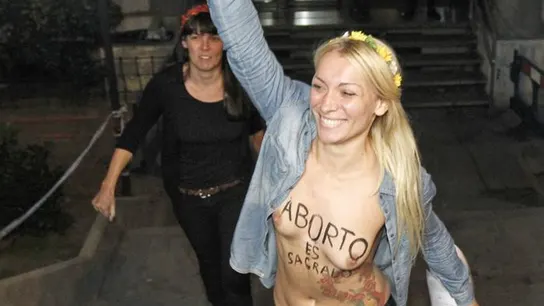 La activista ucraniana del movimiento femenista Femen, Inna Shevchenko La activista ucraniana del movimiento femenista Femen, Inna Shevchenko
