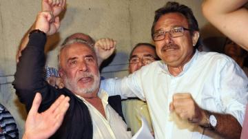 Salvador Mera y Roberto Carmona, cuando salieron en libertad de los juzgados de Sevilla 