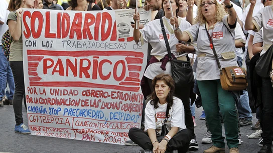 Nueva protesta de los trabajadores de Panrico en Barcelona Nueva protesta de los trabajadores de Panrico en Barcelona