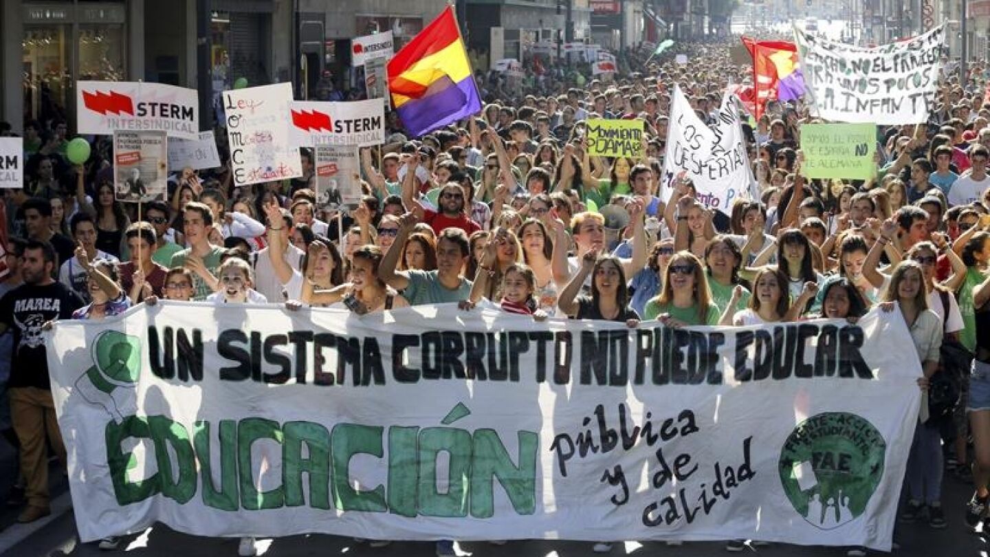 La huelga contra Wert paraliza la Educaci&oacute;n en toda Espa&ntilde;a