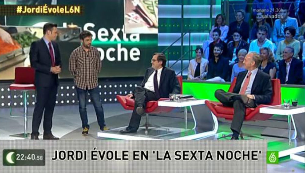 Jordi Évole con Marhuenda e Inda