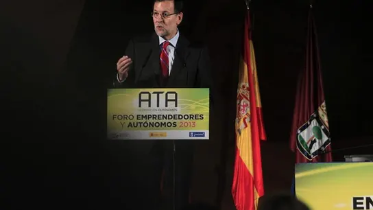 El presidente del Gobierno, Mariano Rajoy, durante su intervención en el Foro Emprendedores y Autónomos El presidente del Gobierno, Mariano Rajoy, durante su intervención en el Foro Emprendedores y Autónomos