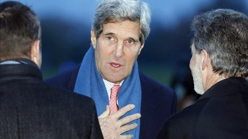 El secretario de Estado de EEUU, John Kerry, a su llegada hoy a Ginebra.