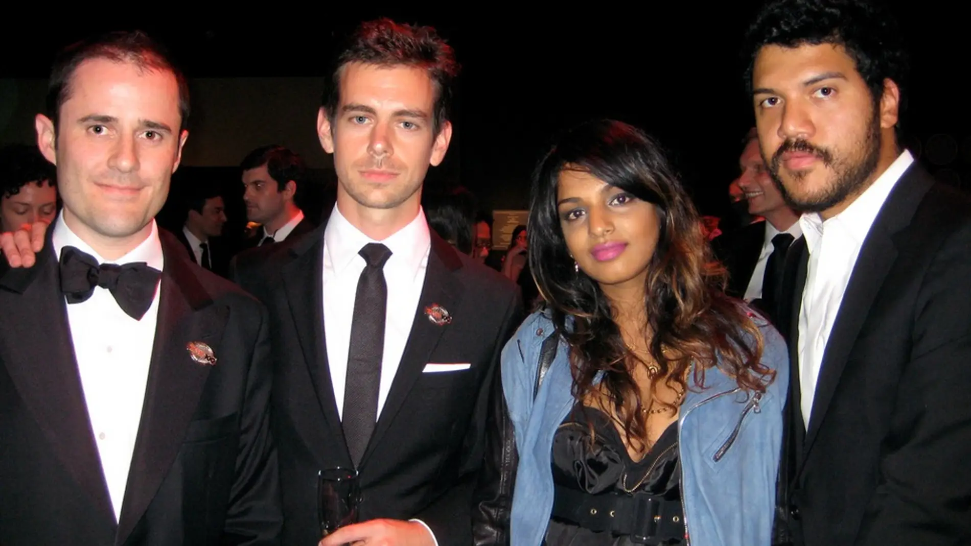 Foto de Evan Williams, Jack Dorsey, la cantante M.I.A y su marido