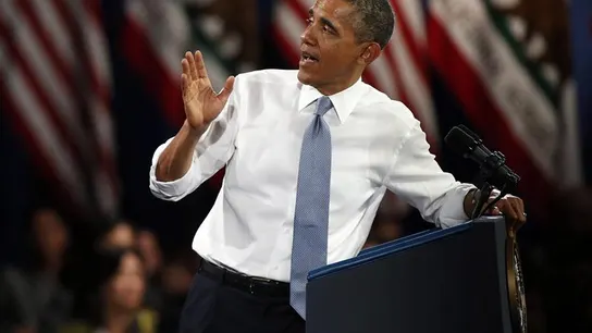 El presidente estadounidense, Barack Obama, le responde una pregunta a un estudiante El presidente estadounidense, Barack Obama, le responde una pregunta a un estudiante