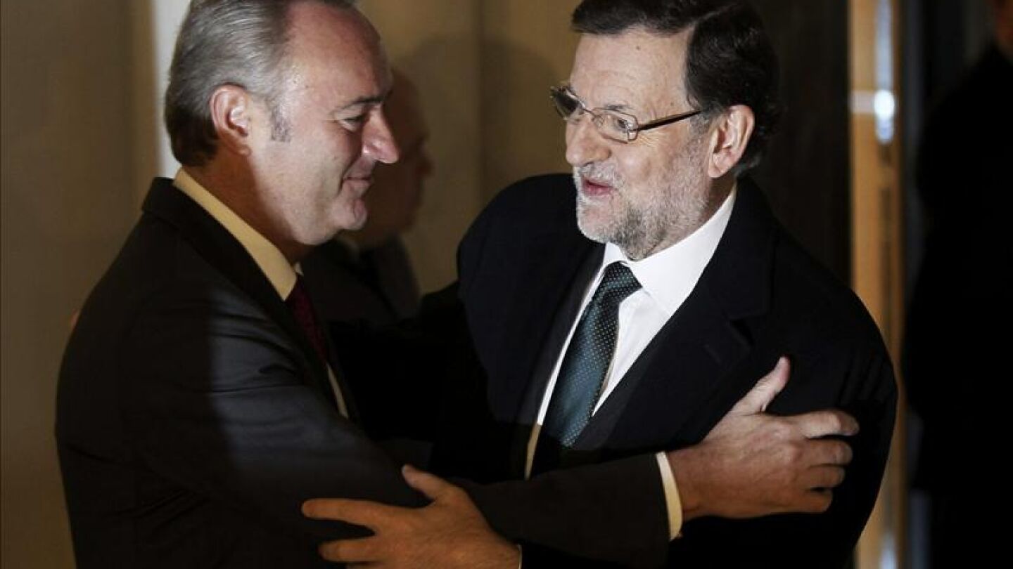 Alberto Fabra saluda a Mariano Rajoy