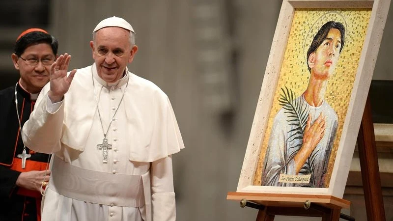 El papa Francisco en la Basílica de San Pedro del Vaticano