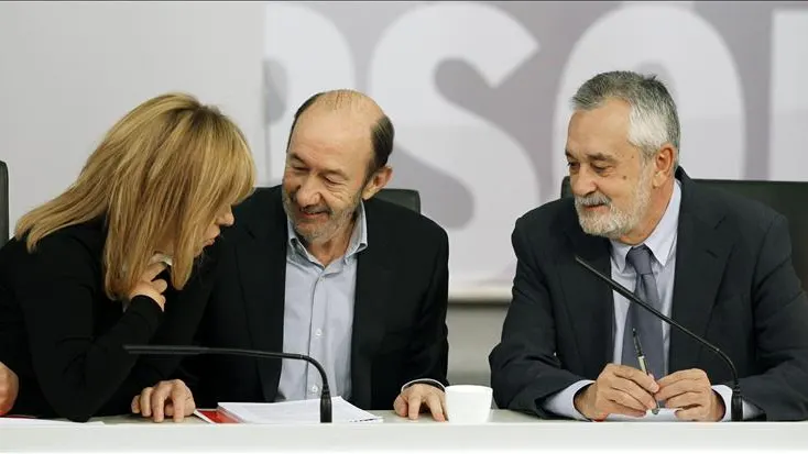 Valenciano, Rubalcaba y Griñán