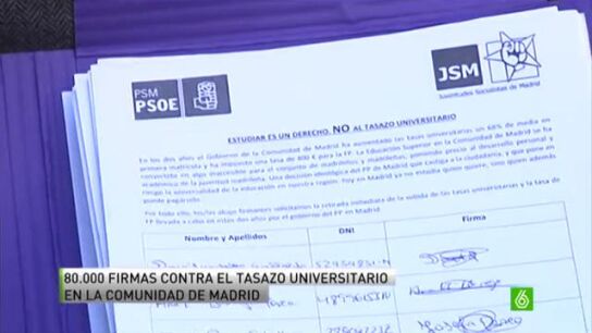 Recogen 80.000 firmas contra el tasazo universitario