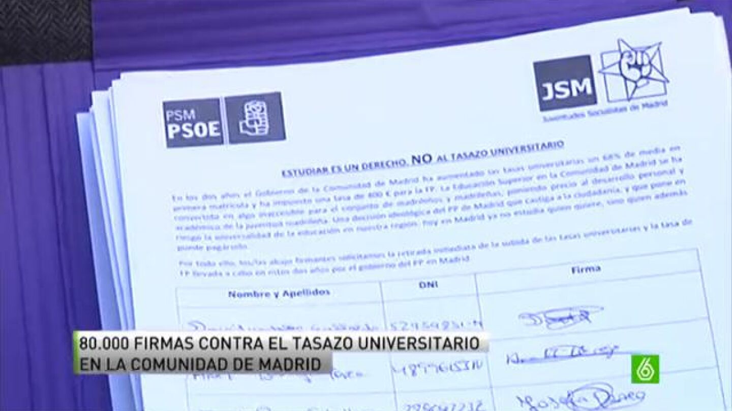 Recogen 80.000 firmas contra el tasazo universitario