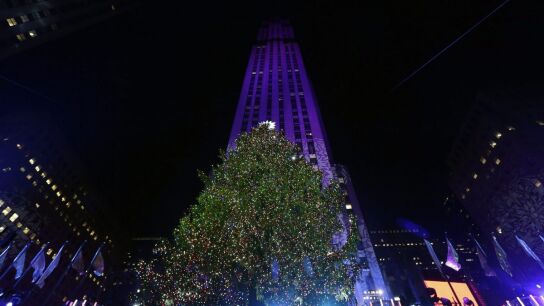 Vista del &aacute;rbol de navidad del Rockefeller Center