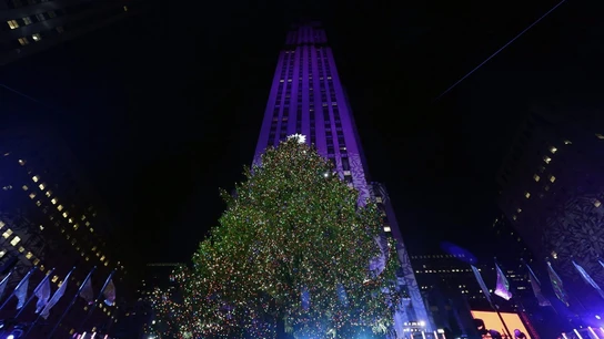 Vista del árbol de navidad del Rockefeller Center Vista del árbol de navidad del Rockefeller Center