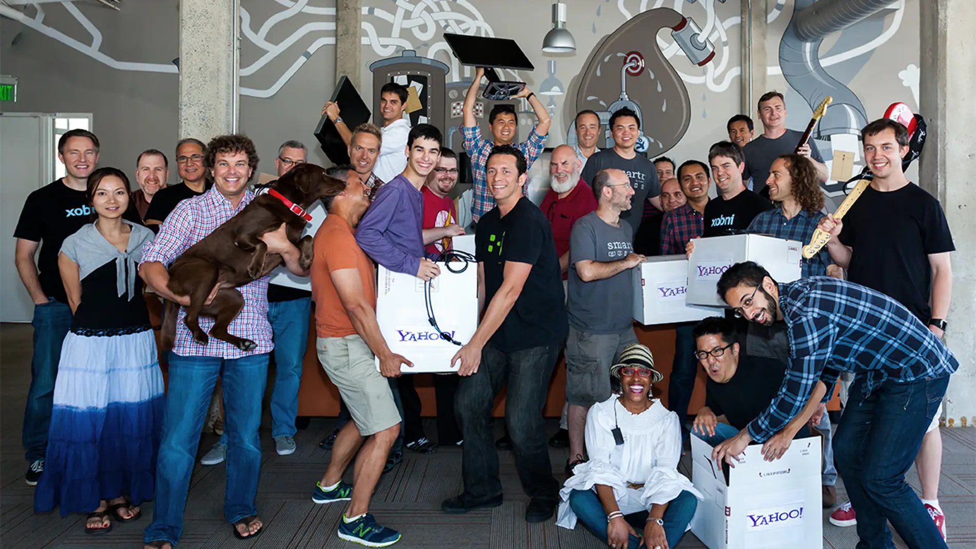 El equipo de Xobni, celebrando su compra por parte de Yahoo!