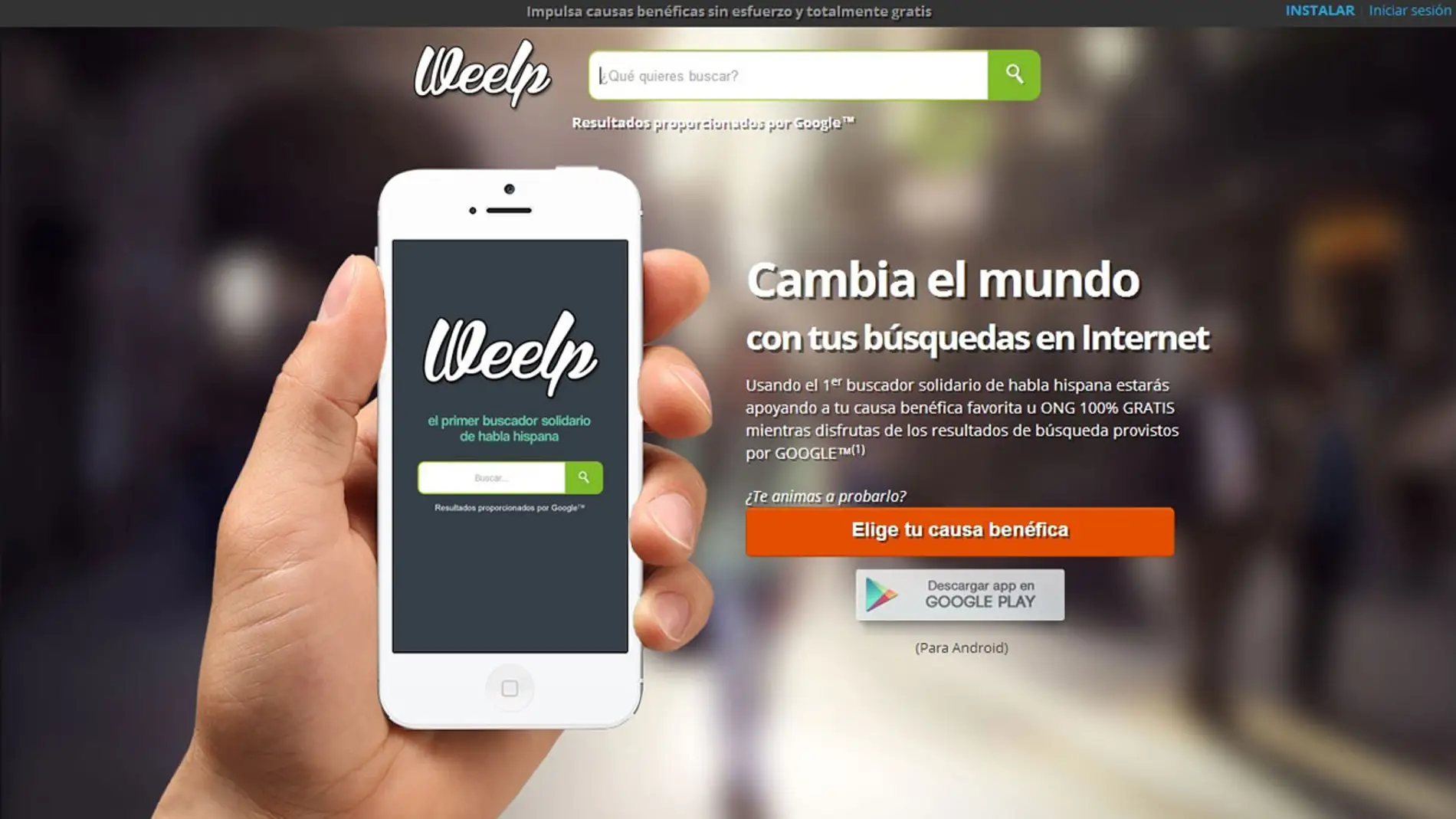 Weelp, el buscador solidario