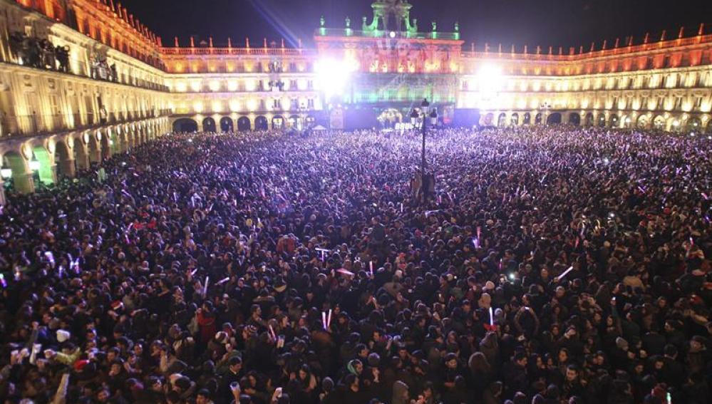 Imagen de la nochevieja universitaria en Salamanca