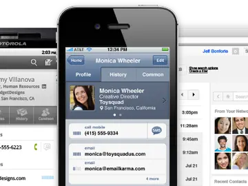 Captura de la aplicación para smartphones Xobni Captura de la aplicación para smartphones Xobni