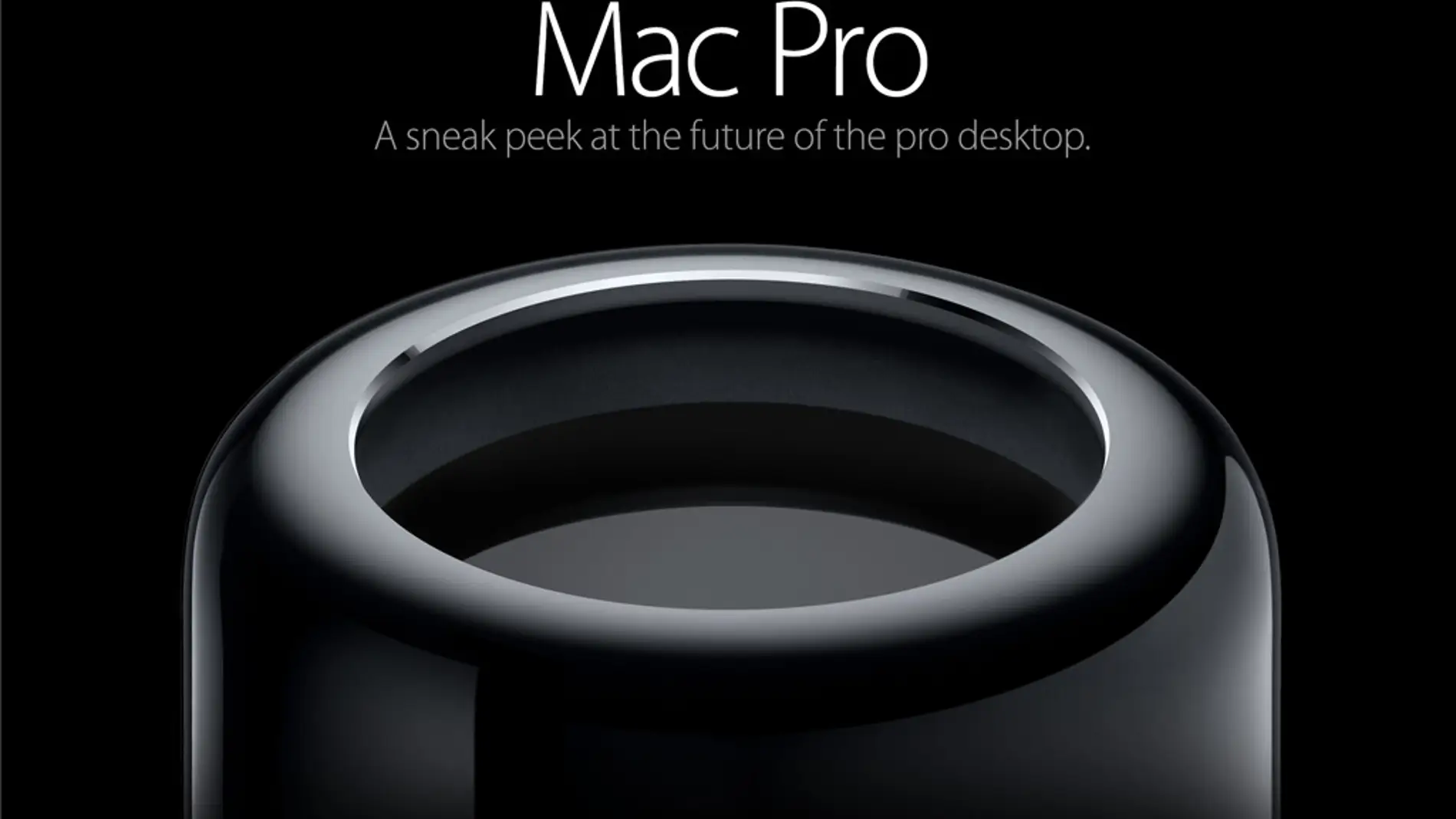 Imagen promocional del Mac Pro cilíndrico