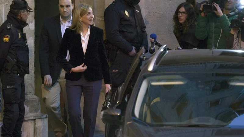 La infanta Cristina a su salida del tribunal de Palma de Mallorca